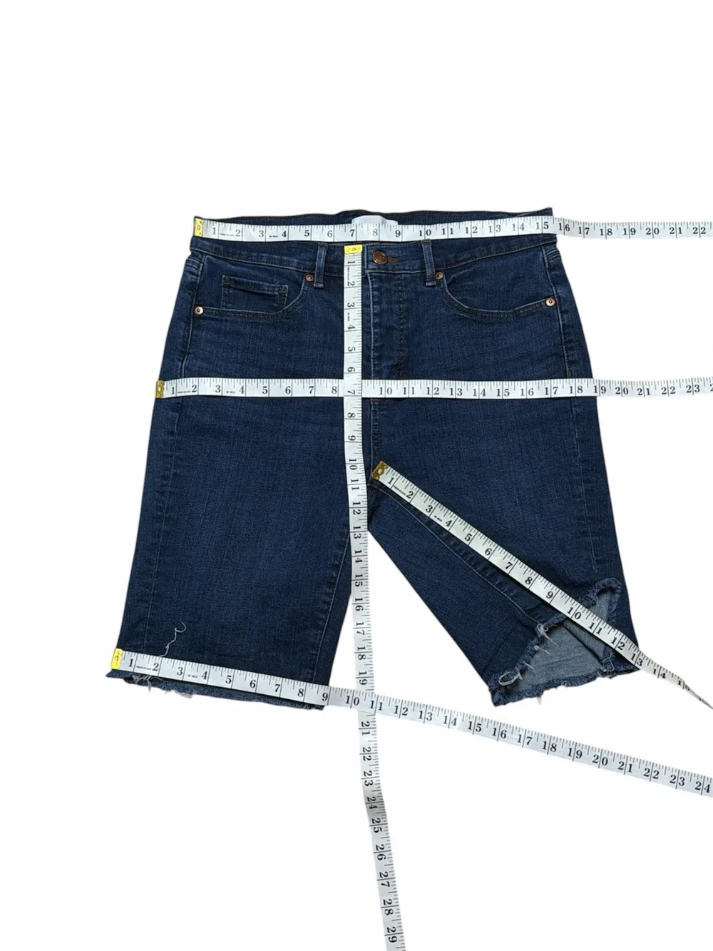 Loft Bermuda Jean Shorts Women’s 10/30 Blue Dark Wash Denim Cut Offs Casual Jort